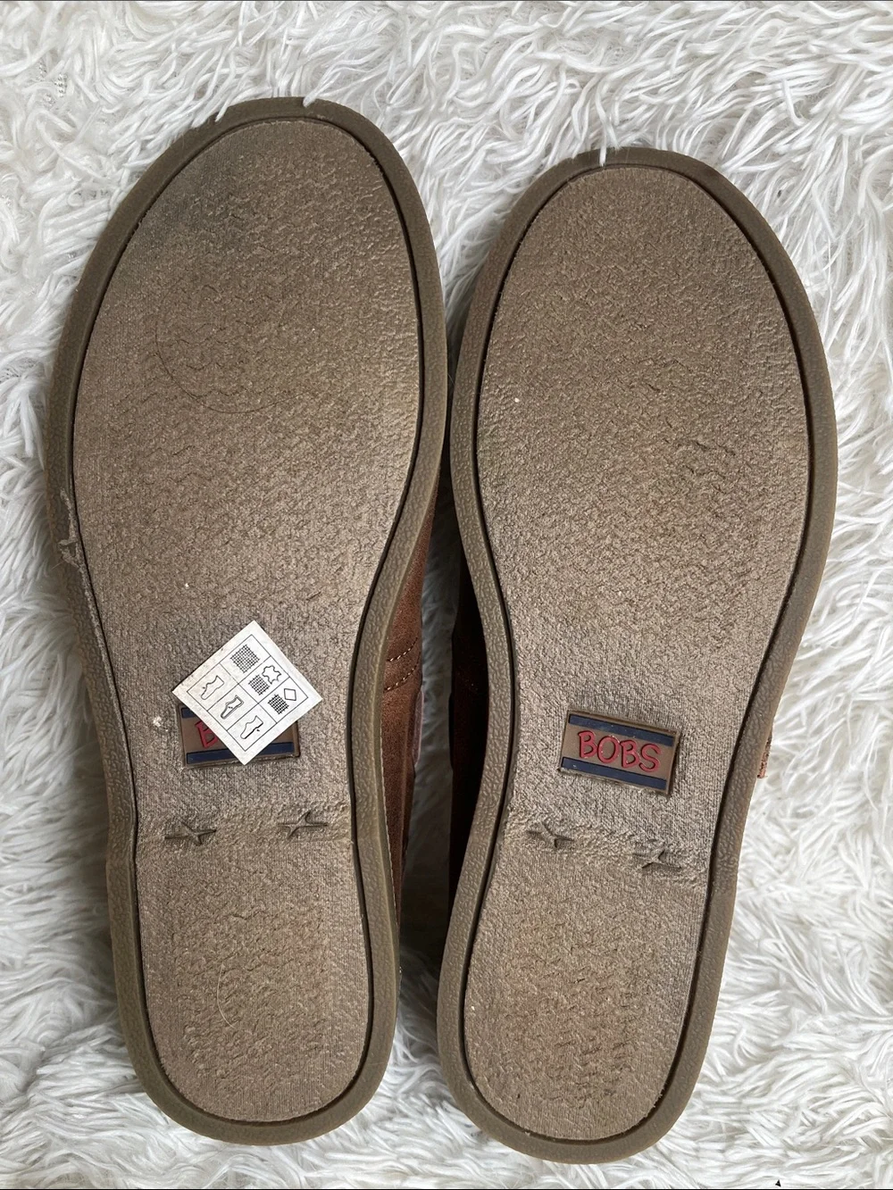 BOBS from Skechers Brown Slip-On Loafers with Stitch Detail